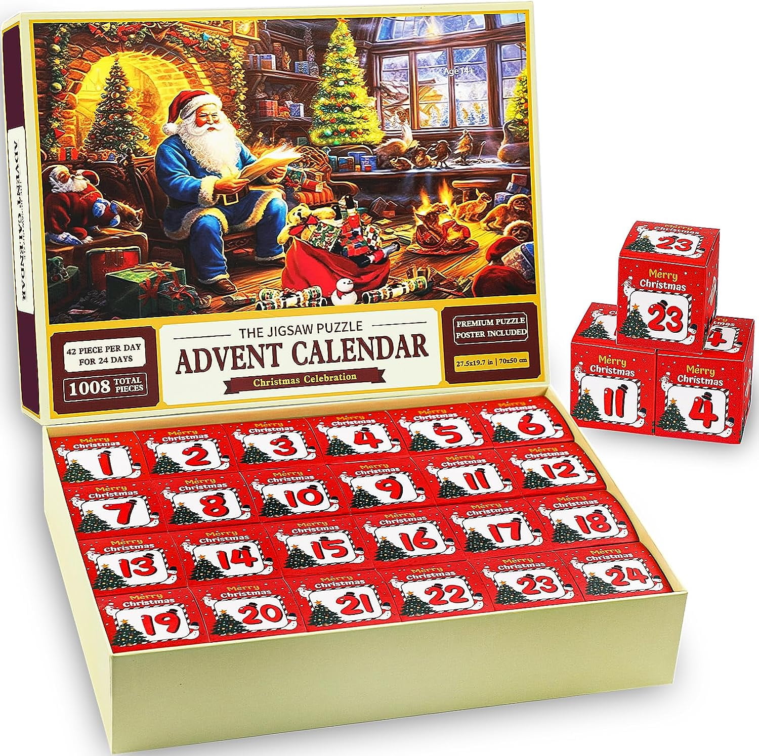 Tosekry Calendario Adviento 2023 Puzzle, 24 Cajas Calendario de Adviento  Árbol de Navidad Decoracion Navidad Adultos, Puzzle Advent Calendar de 1008  Piezas Regalos Para Adultos y Niños(B) : : Juguetes y juegos