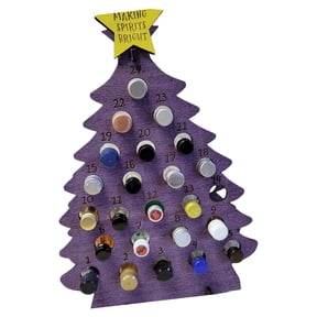 Advent Calendar With 24 Miniature Liquor Bottle Wooden Holiday Count Down Decoration Festival Home Centerpieces