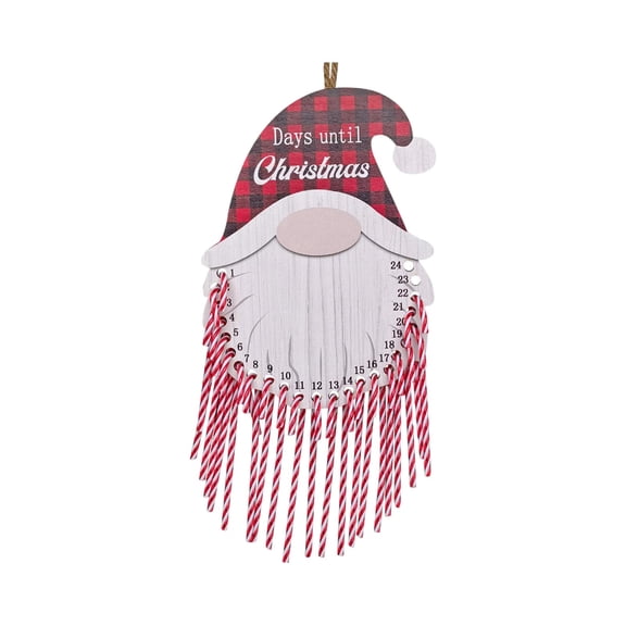 Advent Calendar Wooden Santa Christmas Countdown Hanging Decor for Farmhouse Front Door