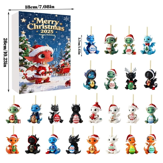 Advent Calendar with 24 Cute Figurine Ornaments for Christmas Countdown, Ideal Gift for Holiday Enthusiasts and Collectors, Create Lasting Memories