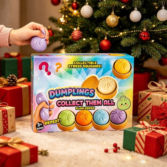 Advent Calendar with 6pcs 3.35" Bun Squeeze, Collectible Dumpling Themed Countdown Set