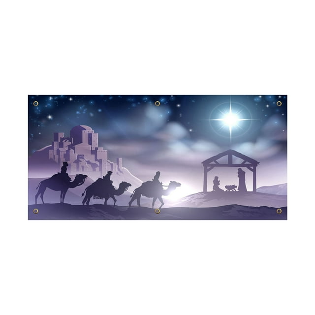 Advent Christmas Garage Background Cloth Christmas Decoration Hanging