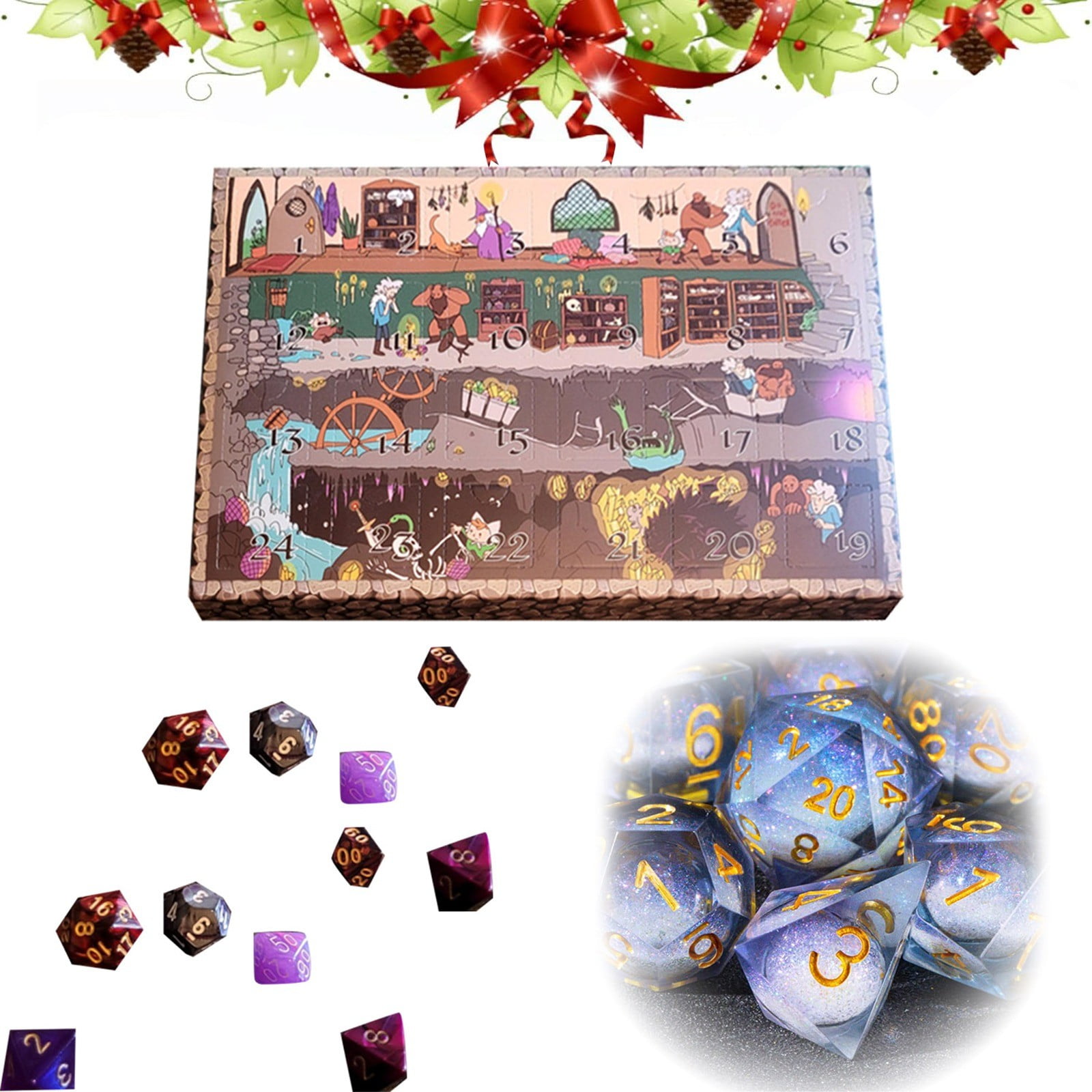 Advent Dice Calendar 2024,2024 Christmas Countdown Advent Calendar Full