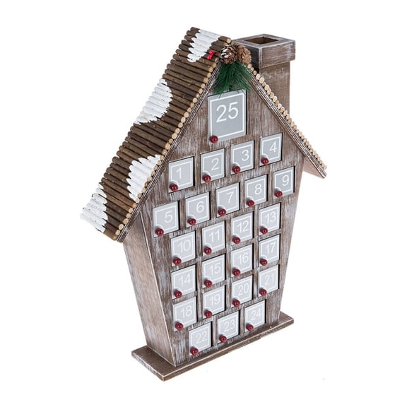 Advent Wood Calendar with 25 Present Case 25 Days Christmas Countdown Calendar