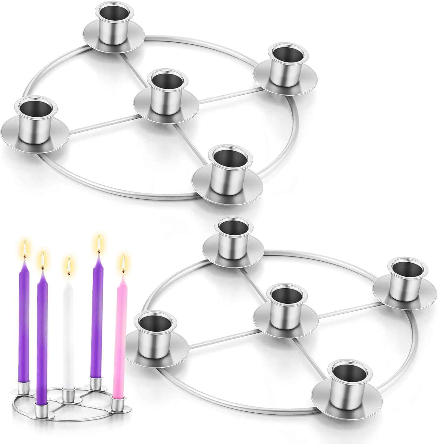Advent Wreath Candle Holder, Christmas Candle Holder Advent Rings