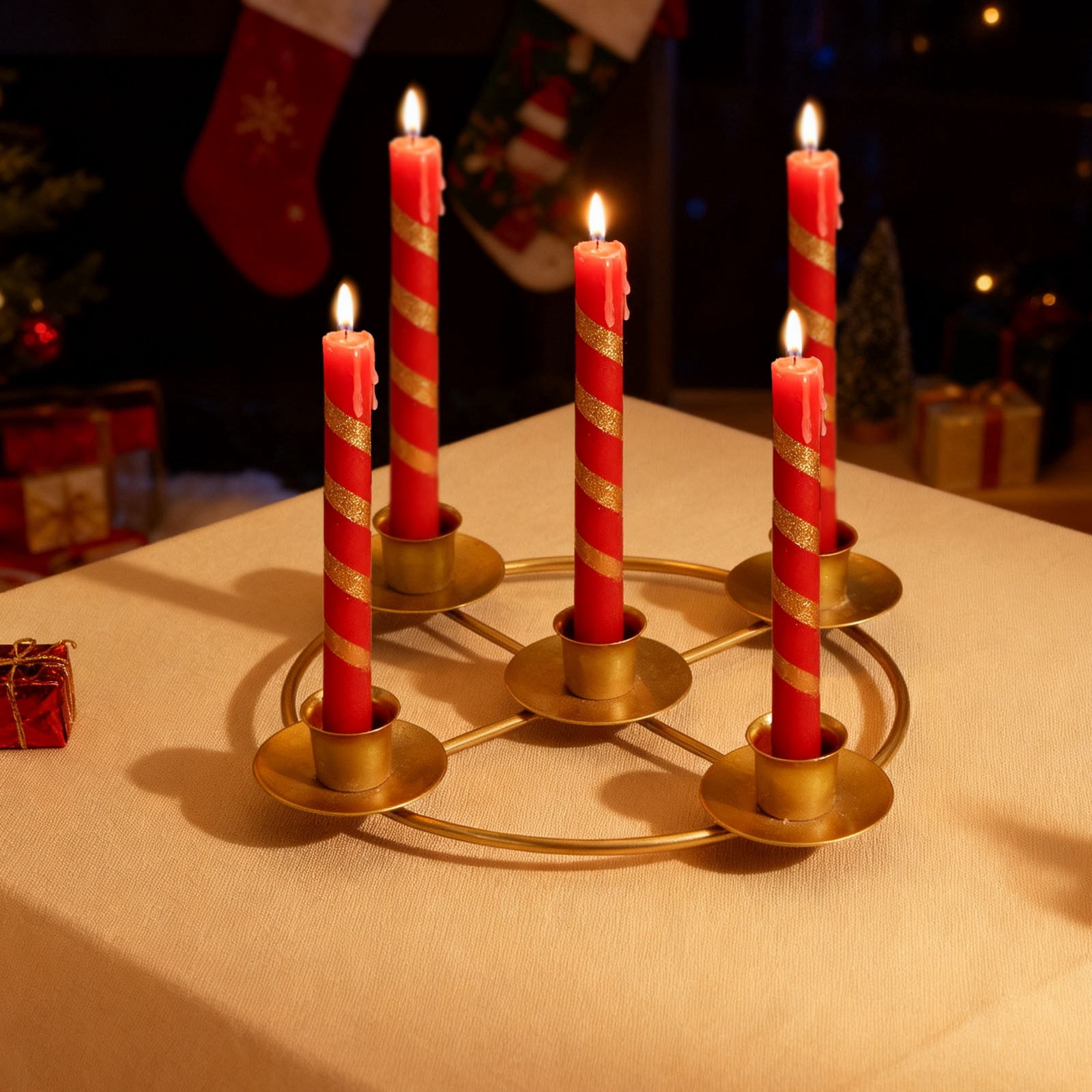 Fresh Advent Rings Advent Wreath Candle Holder Christmas Candle Rings for Tapered Candles ...