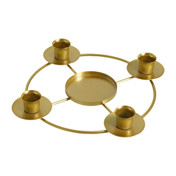 Advent Wreath Ring Iron Candlestick Candle Holder Elegant European Design for Living Room Wedding Party
