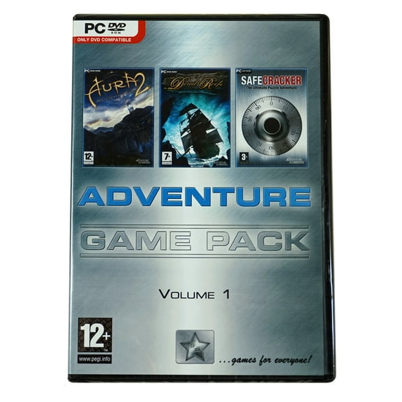 Adventure 3 PC Game Pack includes: Aura 2, Dead Reefs, and Safecracker: The Ultimate Puzzle Adventure