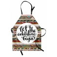 thumbnail image 1 of Adventure Apron Ethnic Backdrop with Geometric Aztec Motifs and Hand Writing Old Fashioned Style, Unisex Kitchen Bib Apron with Adjustable Neck for Cooking Baking Gardening, Multicolor, by Ambesonne, 1 of 3