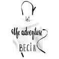 thumbnail image 1 of Adventure Apron Hand Written Style Different Typography Inspirational Words of Wisdom Doodle Art, Unisex Kitchen Bib Apron with Adjustable Neck for Cooking Baking Gardening, Black White, by Ambesonne, 1 of 3