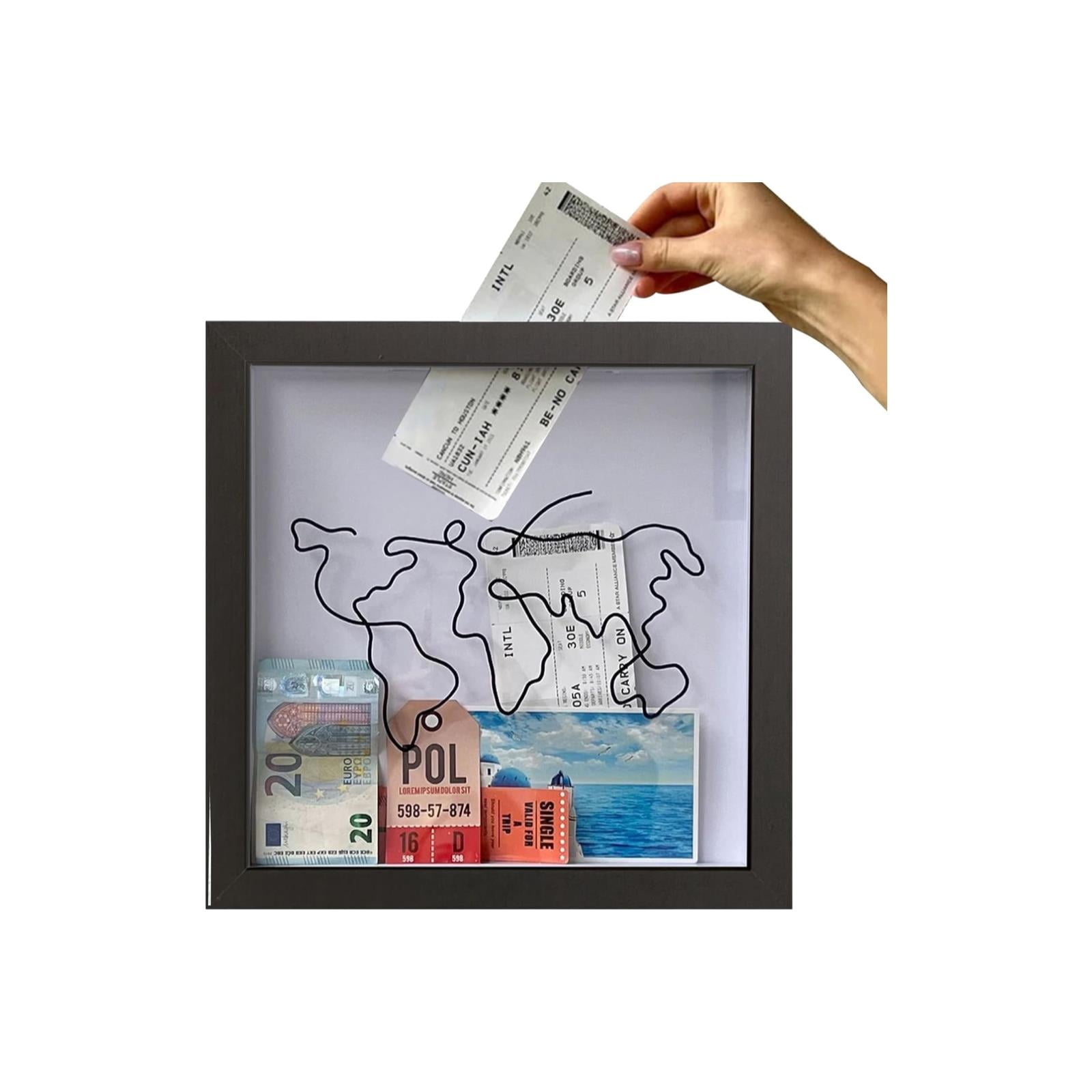 Adventure Archive Box, Travel Shadow Box with Slot, Travel Box for
