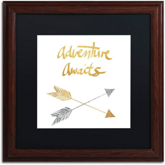 "Adventure Arrows" Canvas Art by Lisa Powell Braun, Black Matte, Wood Frame