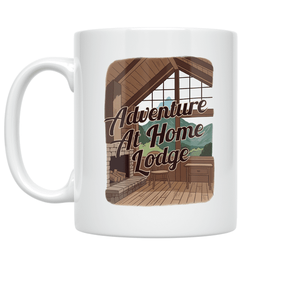 Adventure At Home Lodge - Hiker's Home Decor - 11 oz Ceramic Coffee Mug