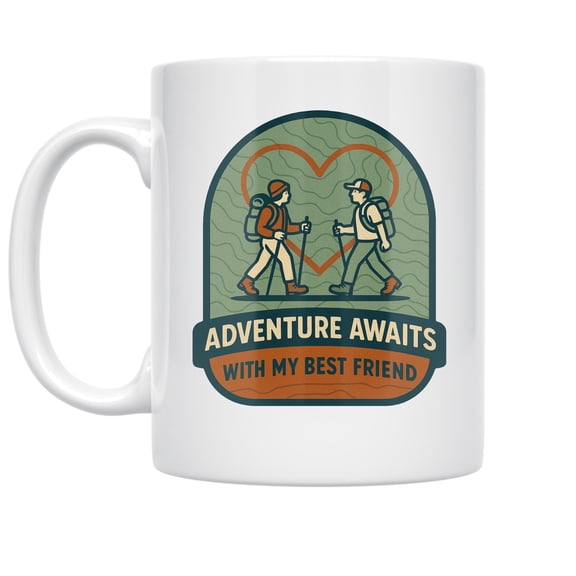 Adventure Awaits Vintage Travel Design - Explorer - 11 oz Ceramic Coffee Mug