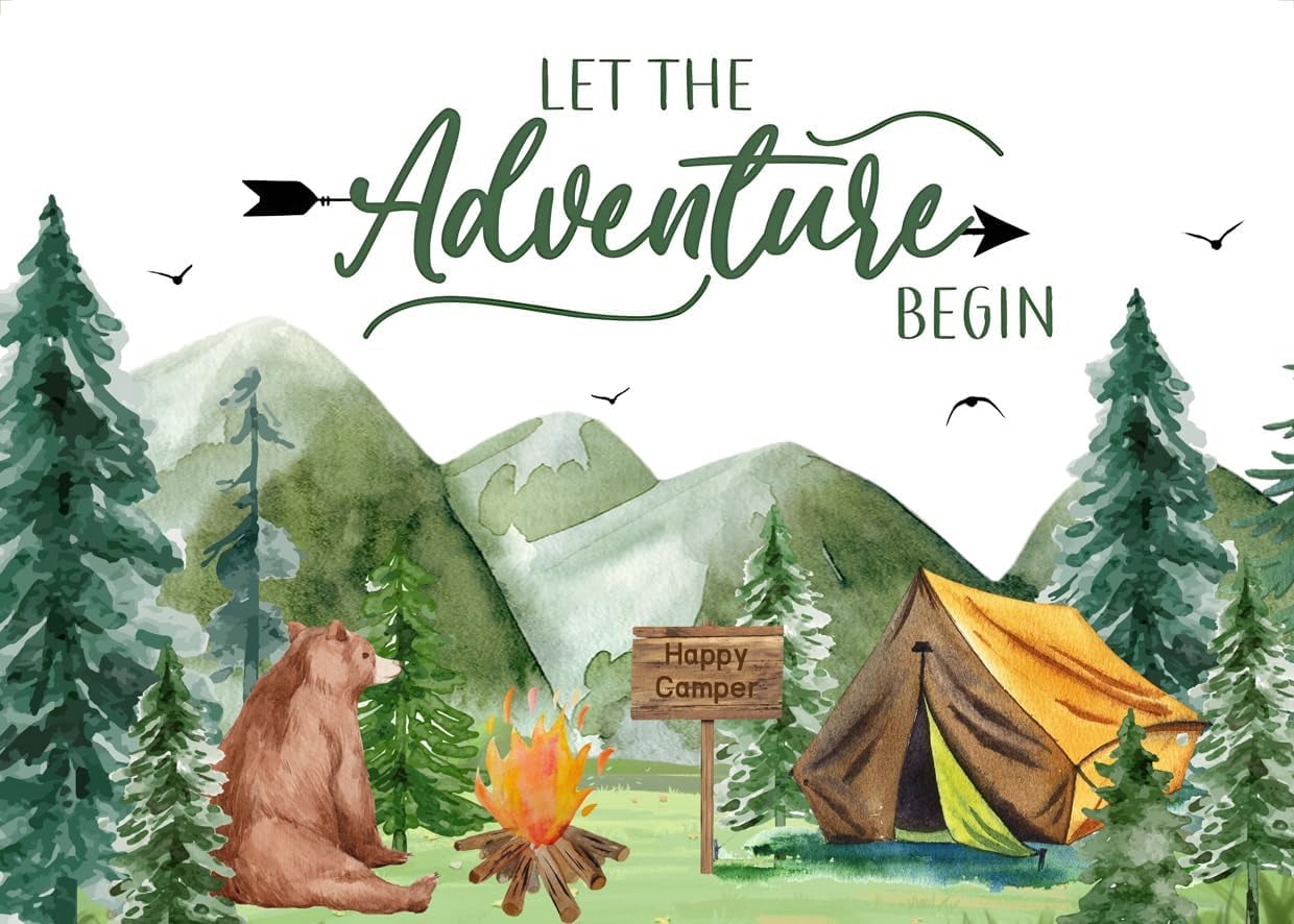 Adventure Awaits Baby Shower Decorations - 3-Piece Pennant Banner, Forest Mountain Theme, Pre-Strung - View #11