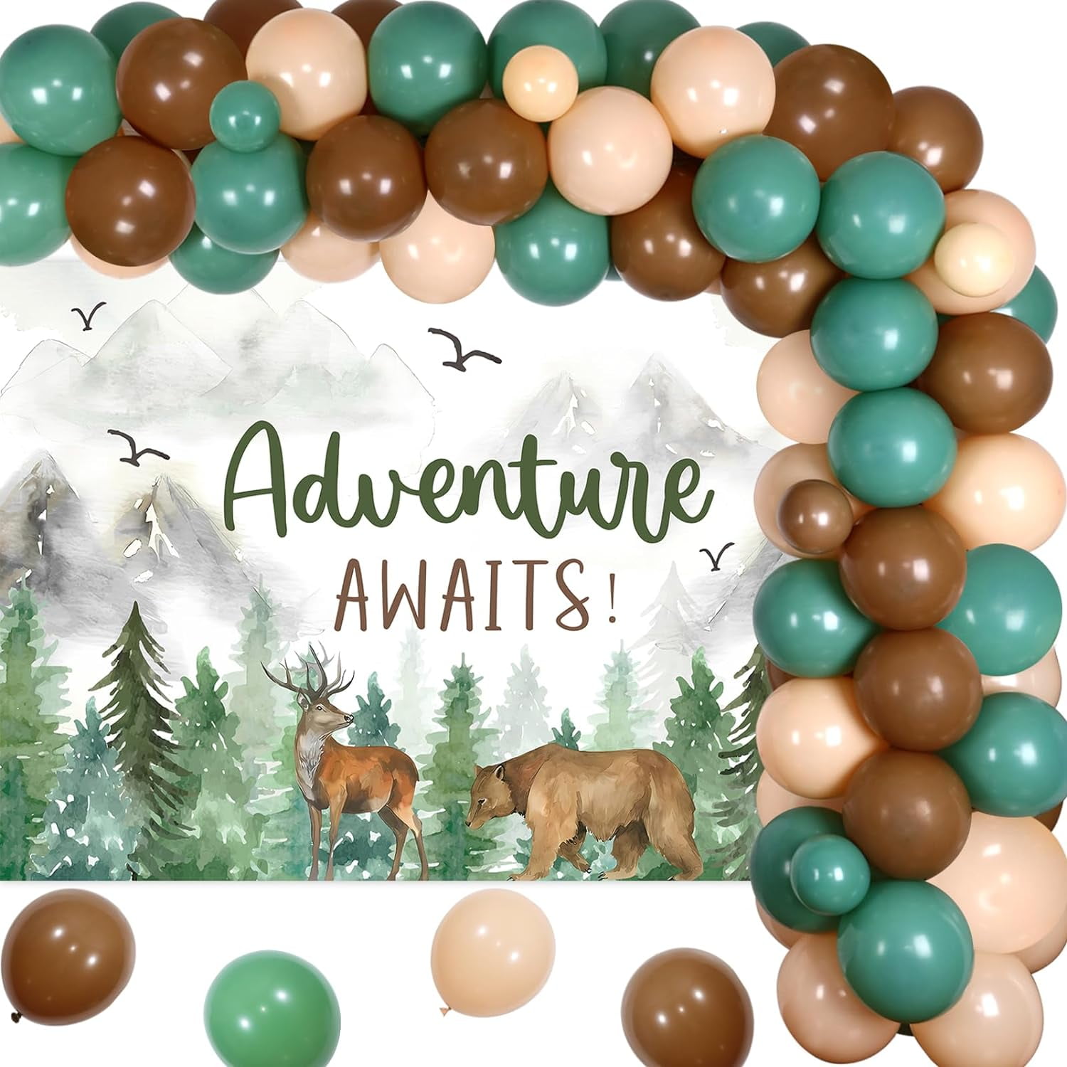 Adventure Awaits Baby Shower Decorations Sage Green Let the Adventure