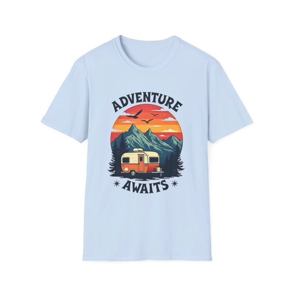 Adventure Awaits Camping Enthusiast Outdoor Graphic T-Shirt