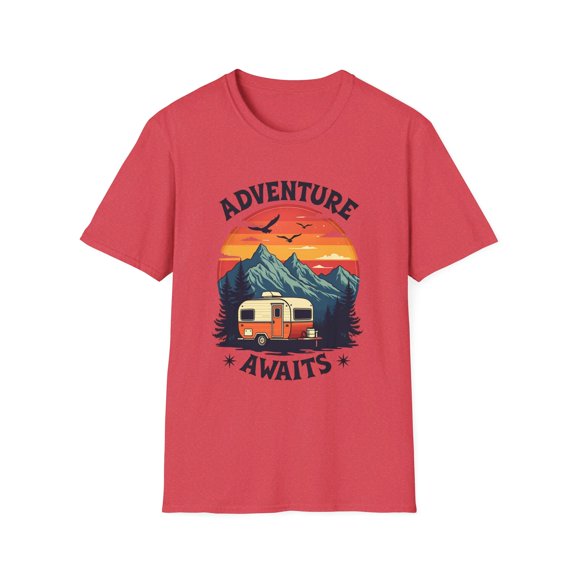 Adventure Awaits Camping Enthusiast Outdoor Graphic T-Shirt