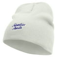 thumbnail image 1 of Adventure Awaits Embroidered 8 inch Acrylic Short beanie - White OSFM, 1 of 5