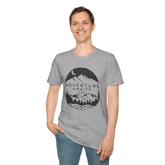 Adventure Awaits, Gildan Unisex Softstyle T-Shirt, Park Graphic Tee, S-3XL