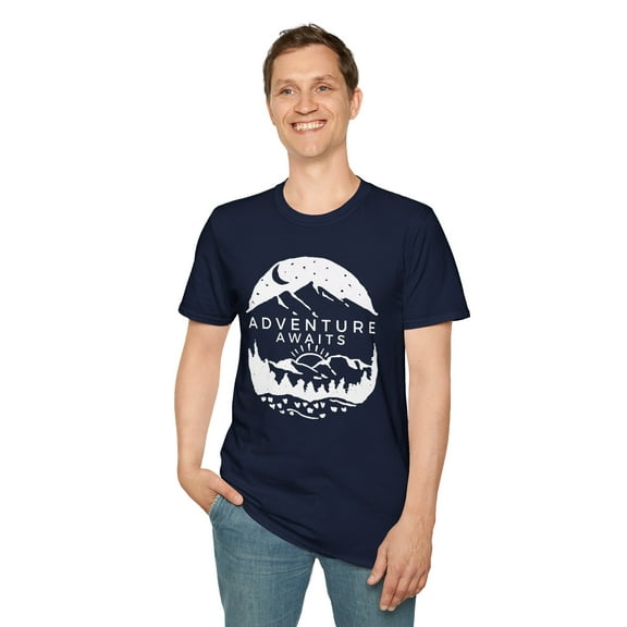 Adventure Awaits, Gildan Unisex Softstyle T-Shirt, Park Graphic Tee, S-3XL