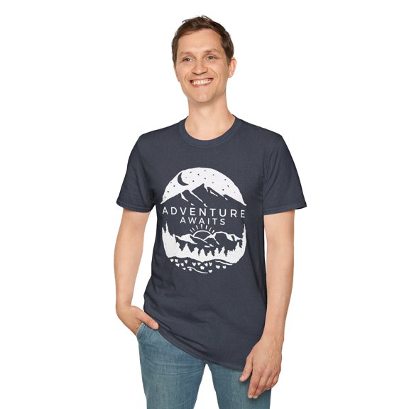 Adventure Awaits, Gildan Unisex Softstyle T-Shirt, Park Graphic Tee, S-3XL