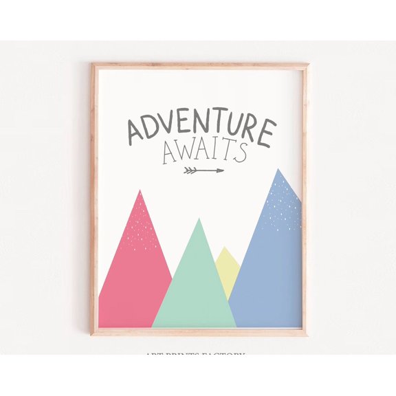Adventure Awaits, Girls Wall Art, Poster Decor, Adventure Wall Art, Adventure Wall Print, Adventure Wall Art, Modern Wall Decor, 8x12 UNFRAMED
