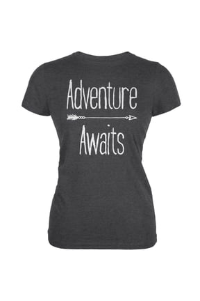 Adventure Awaits Native Arrow Dark Heather Juniors Soft T-Shirt - Small