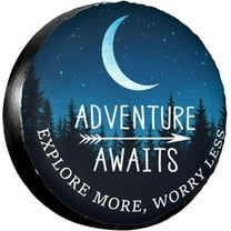 Adventure Awaits Spare Tire Cover Wheel Protectors Waterproof Wheel Covers Universal Fit for RV SUV Truck Camper Travel Trailer Accessories