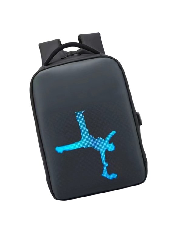 Adventure Backpack With Customizable LED Screen Dynamic Graphics Display 15.6inch Laptop Compartment Adjustable Strap