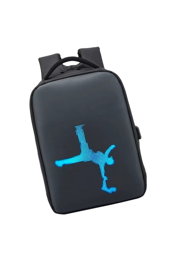 Adventure Backpack With Customizable LED Screen Dynamic Graphics Display 15.6inch Laptop Compartment Adjustable Strap