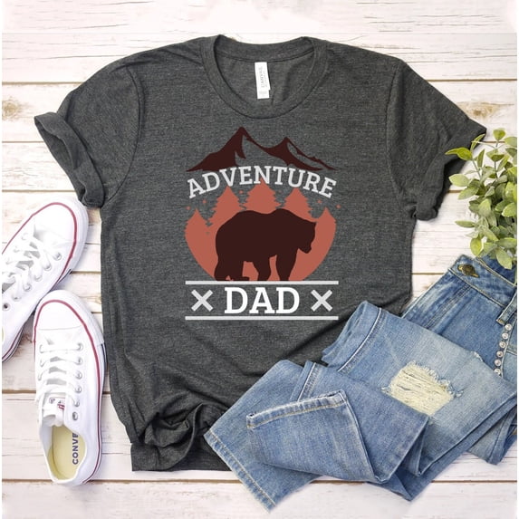 Adventure Bear Dad T-shirt Fathers Day Shirt Papa Gift Christmas Tee Top Husband Present Shirts Cool Women's For Crewneck Daddy Him