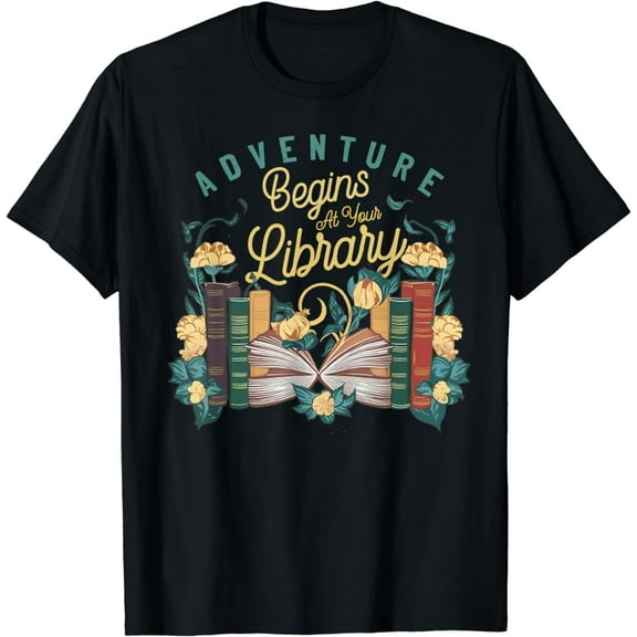 Adventure Begins At Your Library Funny Summer Reading T-Shirt