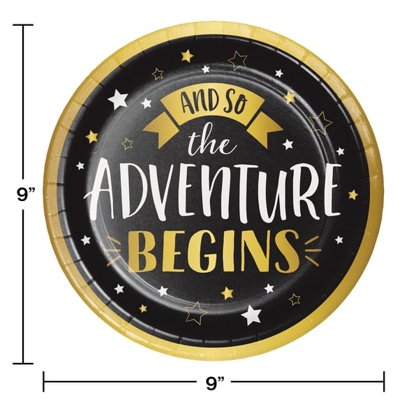 Adventure Begins Dinner Plate, Foil Creative Converting