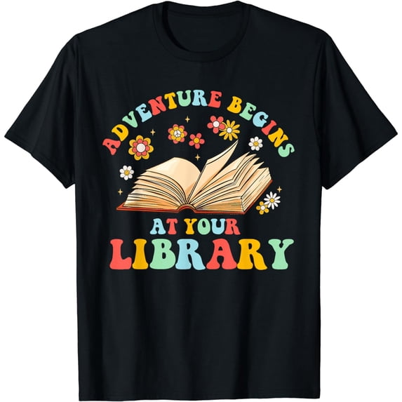 Adventure Begins at Your Library Summer Reading 2024 Groovy T-Shirt