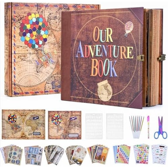 Adventure Book 148-Page DIY Handmade Scrapbook Kit - Embossed Leather ...