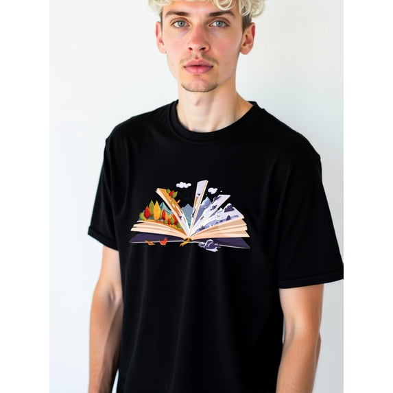 Adventure Book T-Shirt for men t-shirts black top 2026 Spring and ...