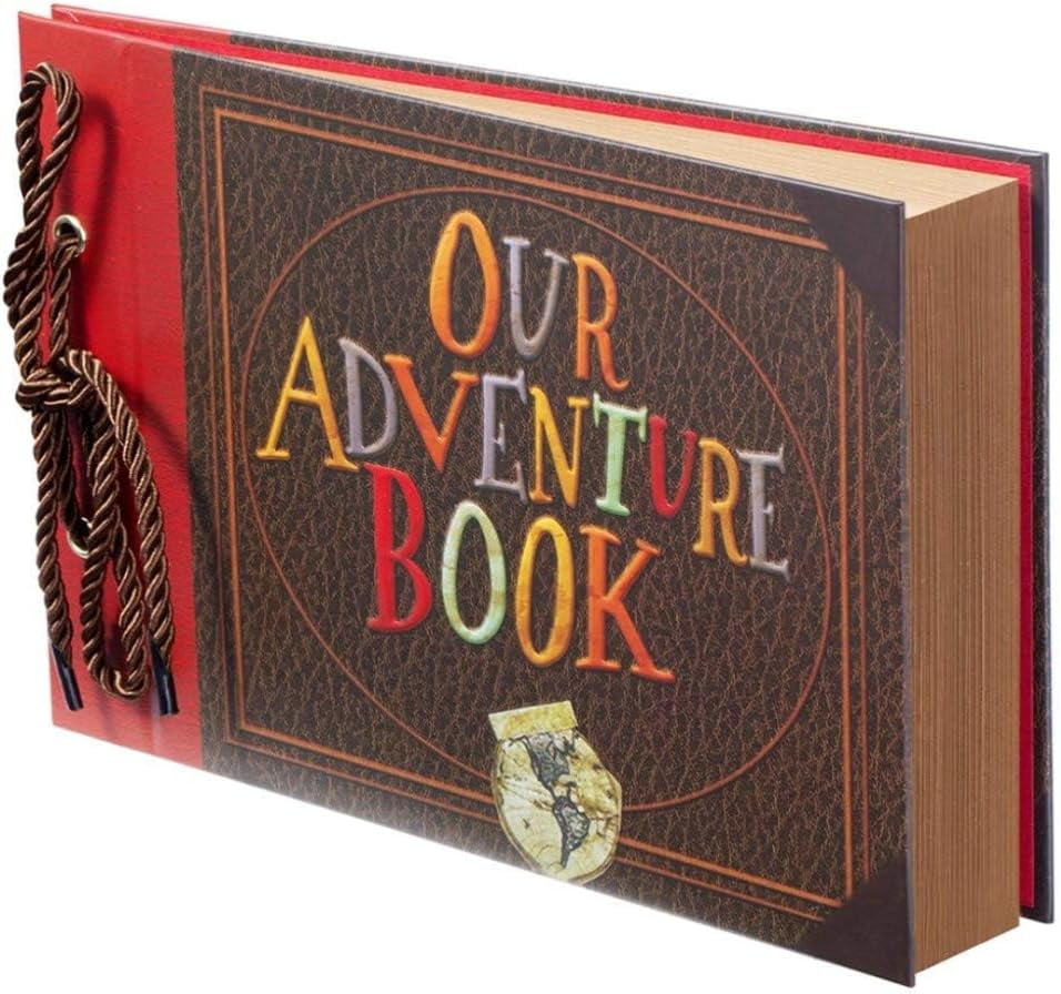Adventure Book Travel Diary & Scrapbook - Retro-Style Photo Album, Vintage Guestbook for DIY Memories, Anniversary, Wedding, Baby, Travel, or Valentine's Day Gift