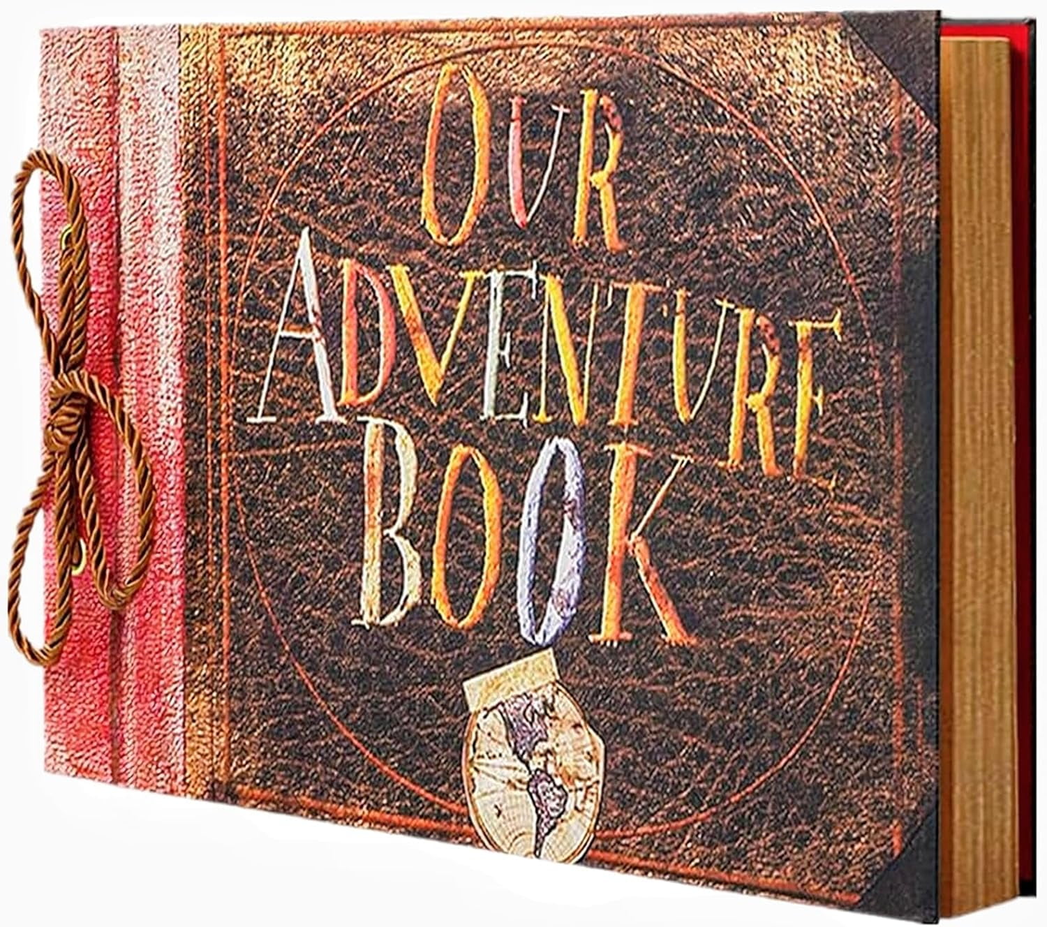 Adventure Book Travel Diary & Scrapbook - Retro-Style Photo Album, Vintage Guestbook for DIY Memories, Anniversary, Wedding, Baby, Travel, or Valentine's Day Gift