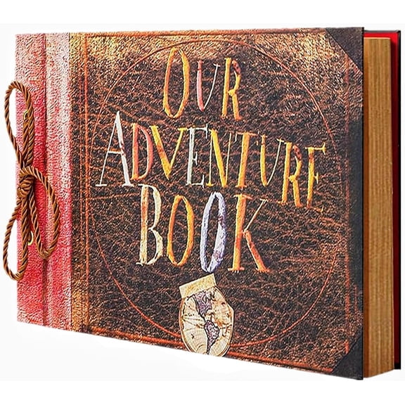 Adventure Book Travel Diary & Scrapbook - Retro-Style Photo Album, Vintage Guestbook for DIY Memories, Anniversary, Wedding, Baby, Travel, or Valentine's Day Gift