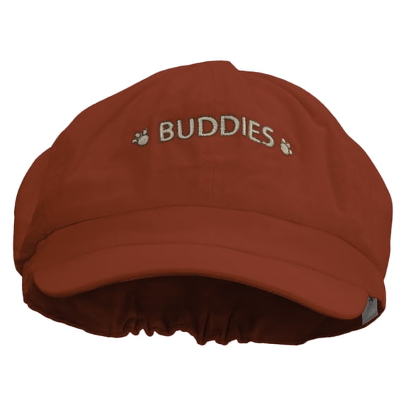 Adventure Buddies Embroidered Cotton Elastic Big Size Newsboy Cap - Red XL-2XL