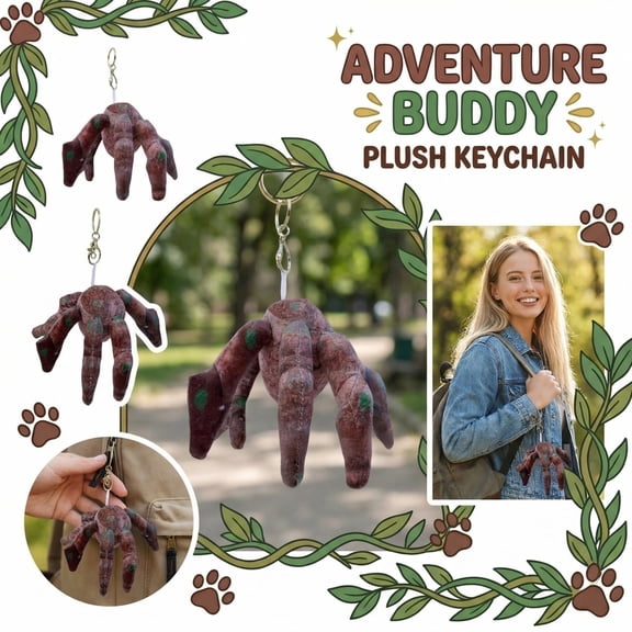 Adventure Buddy Tree Branch Plush Keychain, Unique Creature Bag Charm for Backpack Accessory, Cute Monster Key Ring Gift( as shown )