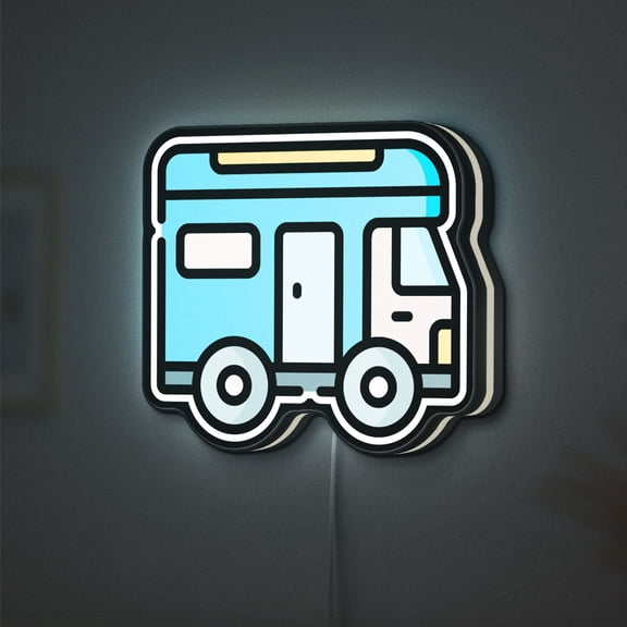 Adventure Caravan 3D Novelty Light Box, Mobile Home Decor for Camping Enthusiasts (Height 12 inch, 30cm)