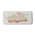 thumbnail image 1 of Adventure Cartoon Computer Mouse Pad, Road Trip Concept Rabbit Monkey Giraffe and Bear Travelling, Rectangle Non-Slip Rubber Mousepad X-Large, 35" x 15", Pale Orange and Salmon, by Ambesonne, 1 of 2