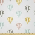 thumbnail image 1 of Adventure Cartoon Fabric by The Yard, Minimalist Hot Air Balloons Repeating Pattern, Microfiber Fabric for Arts and Crafts Textiles & Decor, 2 Yards, Seafoam White, by Ambesonne, 1 of 1