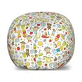 thumbnail image 1 of Adventure Cartoon Storage Toy Bag Chair, Pre- Concept Doodled Balloons Drums Teddy Bears Kites, Stuffed Animal Organizer Washable Bag, Small Size, Multicolor, by Ambesonne, 1 of 3