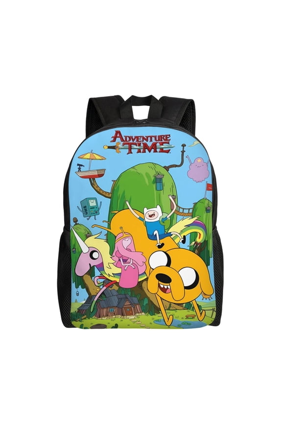 Adventure Cartoon Time Backpack,3d Print Laptop Backpack Lightweight Casual Daypack Bookbag Multi-Function Travel Backpack