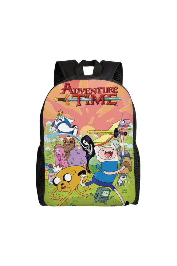 Adventure Cartoon Time Backpack,3d Print Laptop Backpack Lightweight Casual Daypack Bookbag Multi-Function Travel Backpack