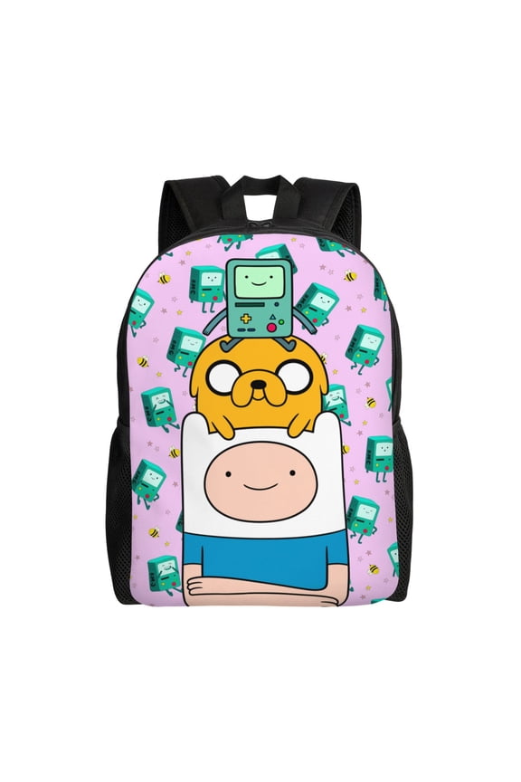 Adventure Cartoon Time Backpack,3d Print Laptop Backpack Lightweight Casual Daypack Bookbag Multi-Function Travel Backpack