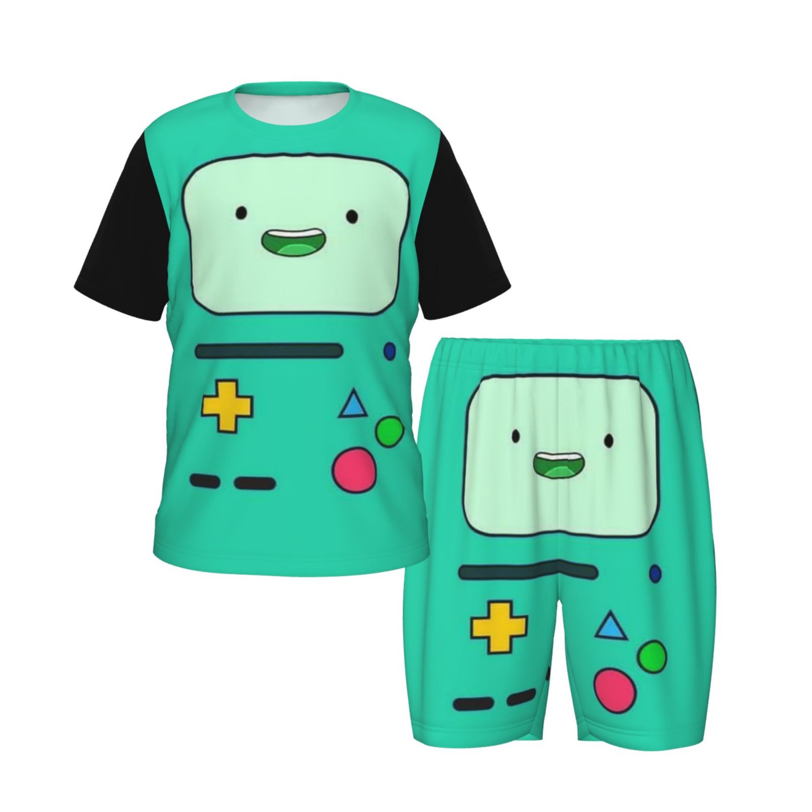 Adventure Cartoon Time Pajamas Set Summer Cartoon Printed Short Set ...